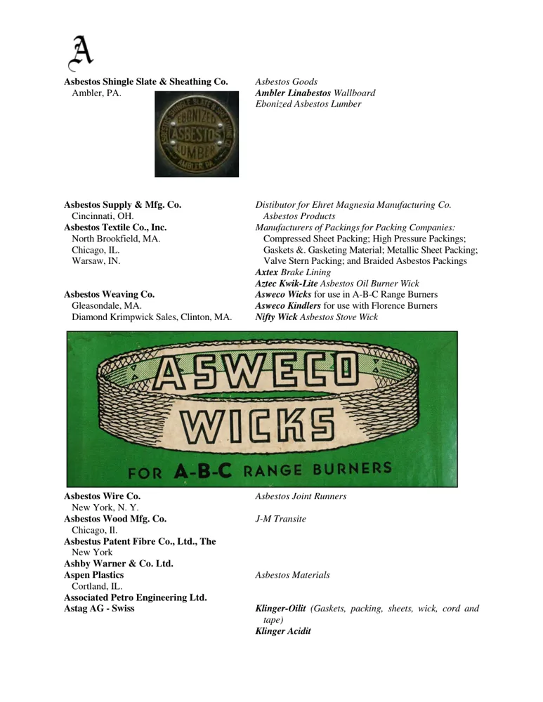 Asweco wicks for oil burners